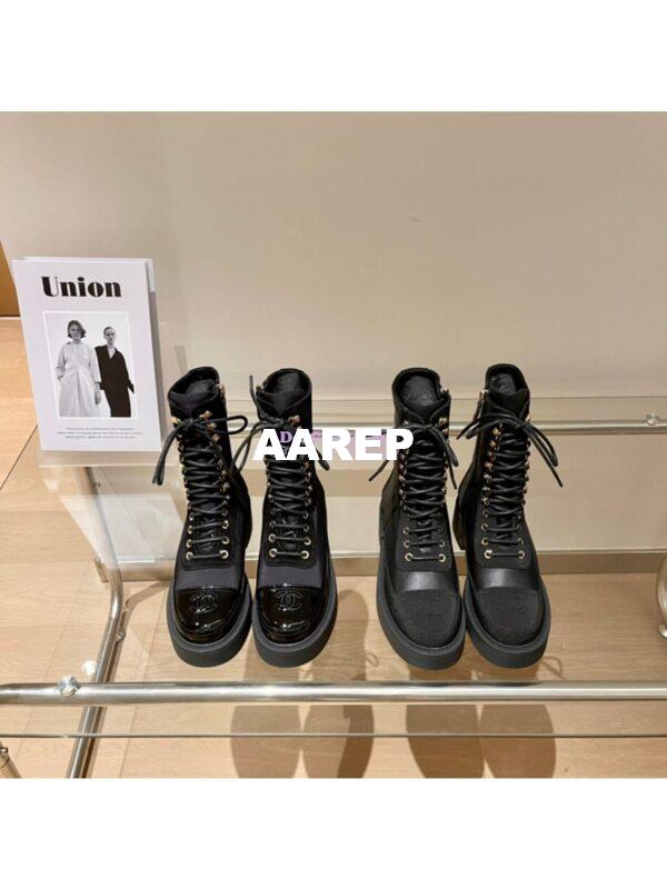 Replica Chanel Lace Up G38086 Black with Patent Calfskin 3