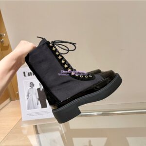 Replica Chanel Lace Up G38086 Black with Patent Calfskin 2