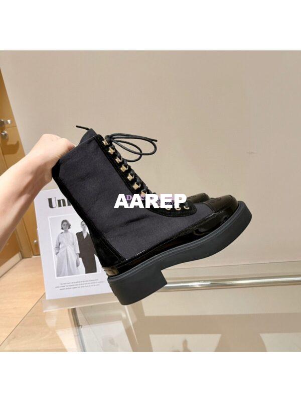 Replica Chanel Lace Up G38086 Black with Patent Calfskin 4
