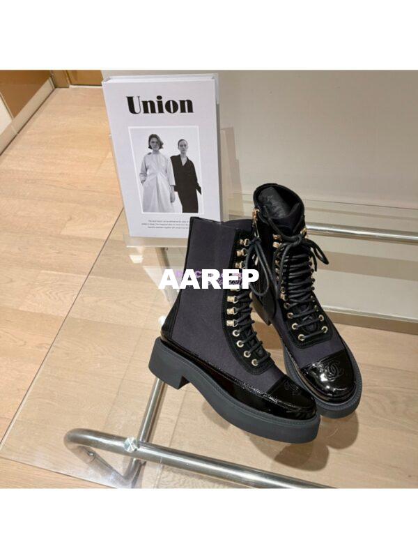 Replica Chanel Lace Up G38086 Black with Patent Calfskin 6