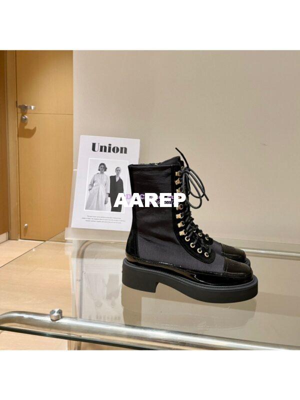 Replica Chanel Lace Up G38086 Black with Patent Calfskin 7