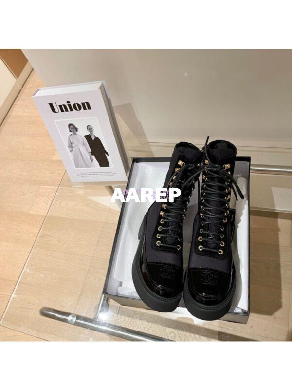 Replica Chanel Lace Up G38086 Black with Patent Calfskin 8