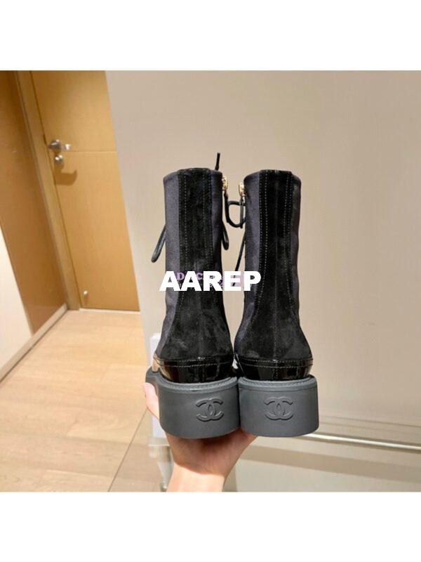 Replica Chanel Lace Up G38086 Black with Patent Calfskin 11