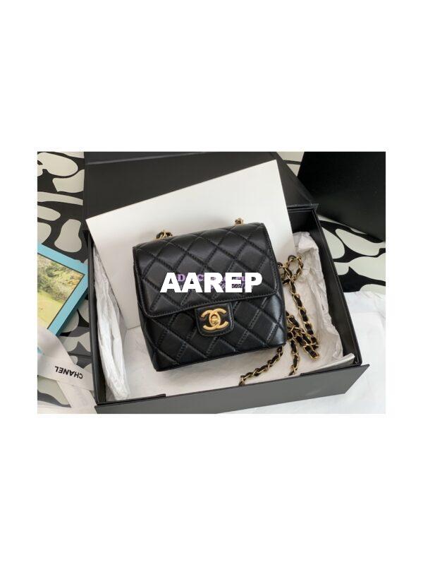 Replica Chanel Mini Flap Bag Lambskin AS3648 Black