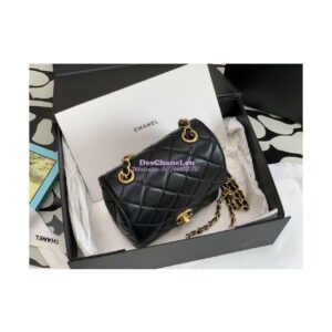 Replica Chanel Mini Flap Bag Lambskin AS3648 Black 2