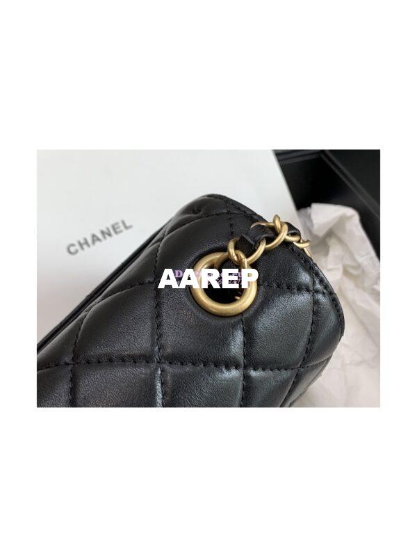 Replica Chanel Mini Flap Bag Lambskin AS3648 Black 4