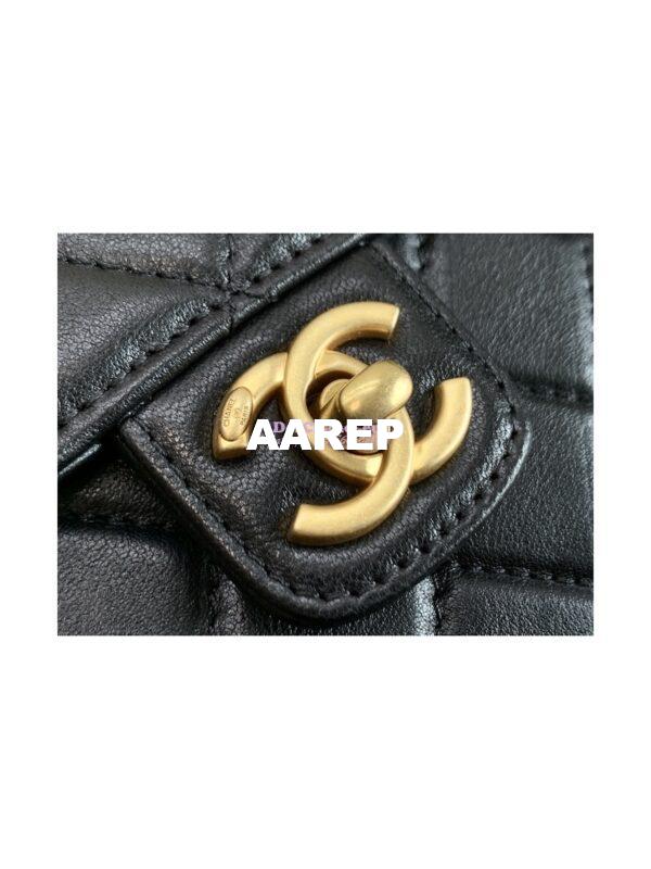 Replica Chanel Mini Flap Bag Lambskin AS3648 Black 5