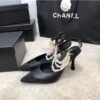 Replica Chanel Tweed and Lambskin Green Pink Espadrilles Sandals G37482 2