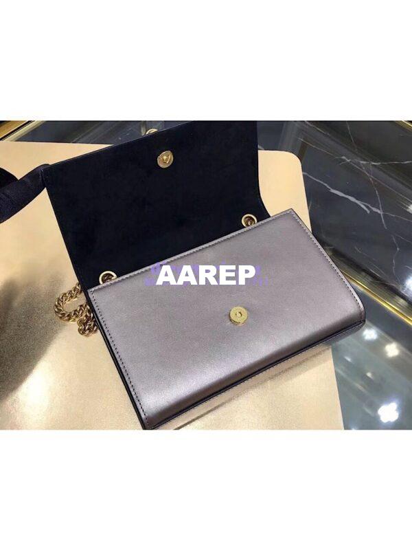 Replica YSL Saint Laurent Kate Chain Wallet With Tassel In Laminated Leather 452159 Brown Metallic 4