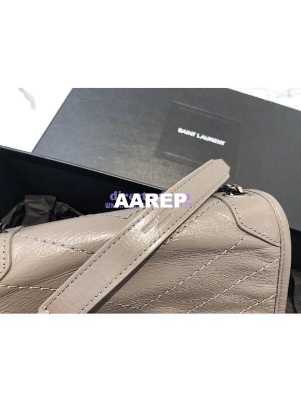 Replica YSL Saint Laurent Niki Chain Wallet In Crinkled Vintage Leather 583103 Fog 8