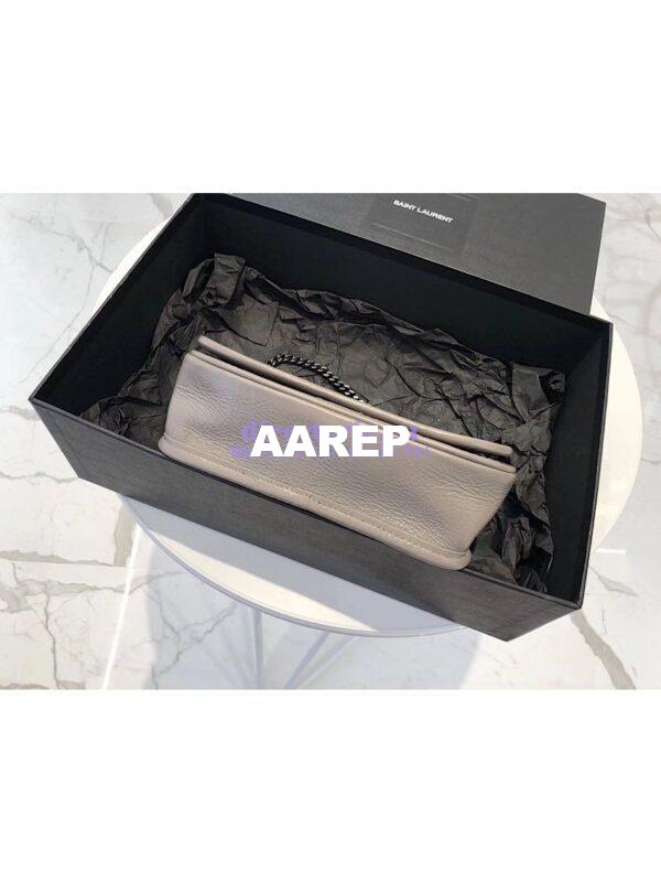 Replica YSL Saint Laurent Niki Chain Wallet In Crinkled Vintage Leather 583103 Fog 10