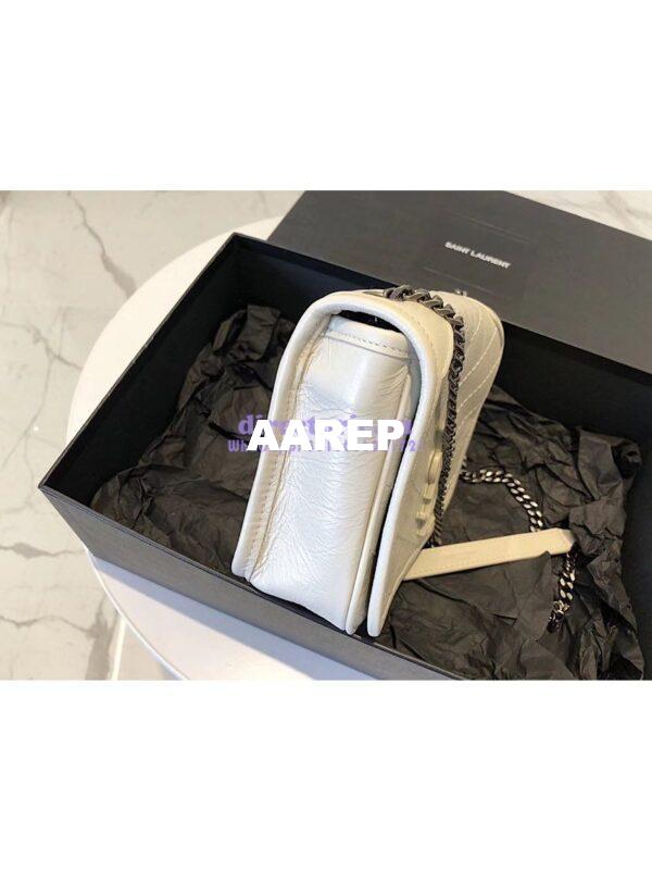 Replica YSL Saint Laurent Niki Chain Wallet In Crinkled Vintage Leather 583103 Blanc 6