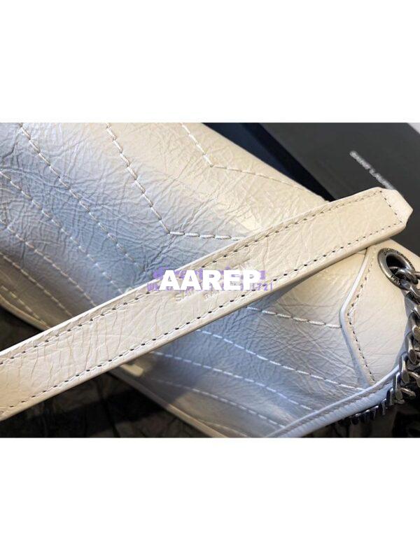 Replica YSL Saint Laurent Niki Chain Wallet In Crinkled Vintage Leather 583103 Blanc 9