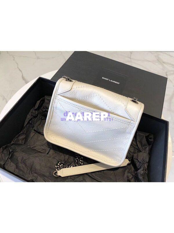 Replica YSL Saint Laurent Niki Chain Wallet In Crinkled Vintage Leather 583103 Blanc 11