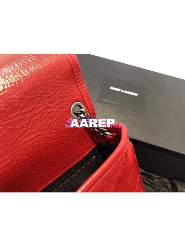 Replica YSL Saint Laurent Niki Chain Wallet In Crinkled Vintage Leather 583103 Red 11