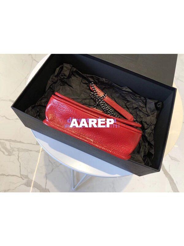 Replica YSL Saint Laurent Niki Chain Wallet In Crinkled Vintage Leather 583103 Red 12