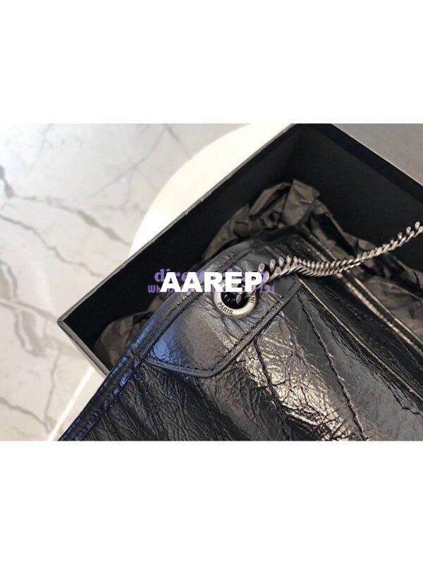 Replica YSL Saint Laurent Niki Chain Wallet In Crinkled Vintage Leather 583103 Black 10