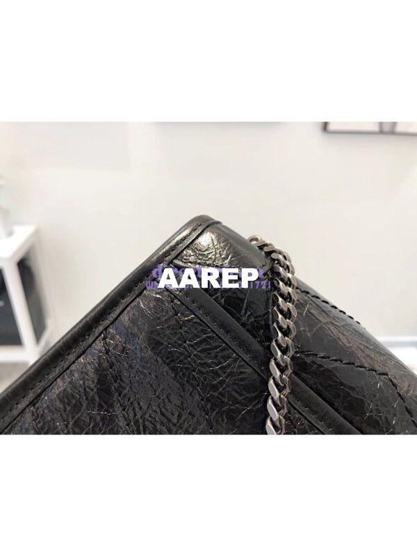 Replica YSL Saint Laurent Niki Chain Wallet In Crinkled Vintage Leather 583103 Black 11