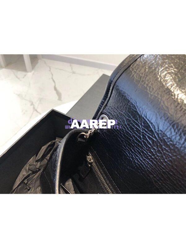 Replica YSL Saint Laurent Niki Chain Wallet In Crinkled Vintage Leather 583103 Black 12