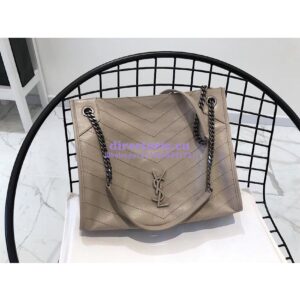 Replica Saint Laurent YSL Niki Medium Shopping Bag In Crinkled Vintage Leather 577999 Light Natural