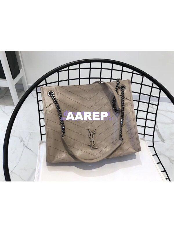 Replica Saint Laurent YSL Niki Medium Shopping Bag In Crinkled Vintage Leather 577999 Light Natural 3