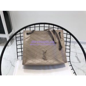 Replica Saint Laurent YSL Niki Medium Shopping Bag In Crinkled Vintage Leather 577999 Light Natural 2