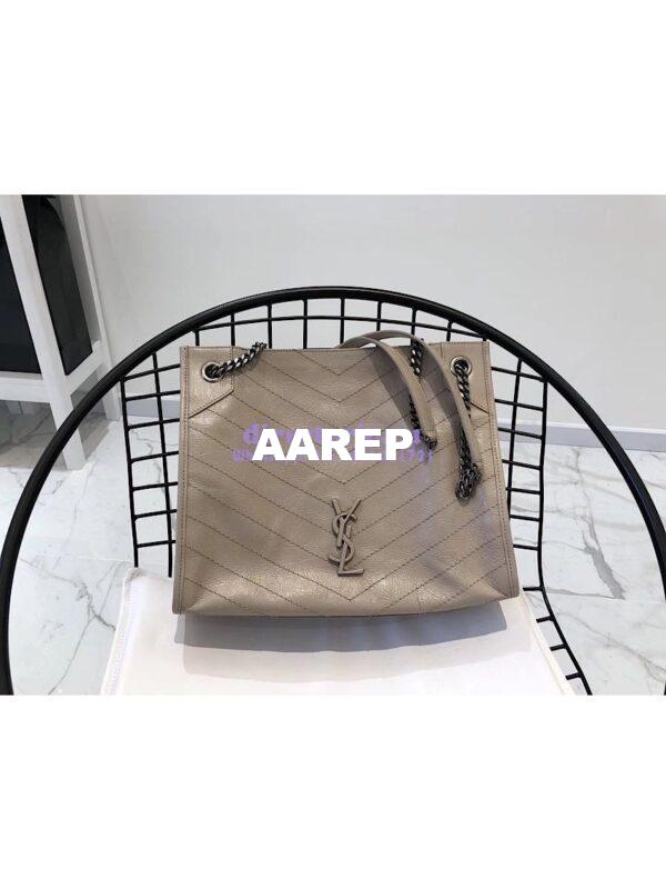 Replica Saint Laurent YSL Niki Medium Shopping Bag In Crinkled Vintage Leather 577999 Light Natural 4