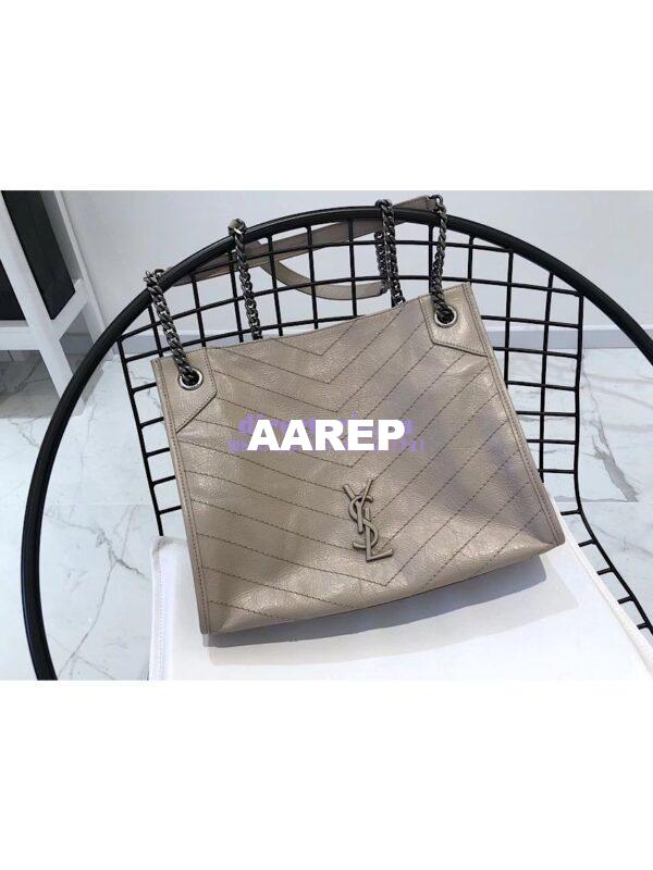 Replica Saint Laurent YSL Niki Medium Shopping Bag In Crinkled Vintage Leather 577999 Light Natural 6
