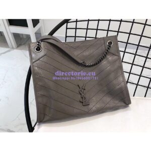 Replica Saint Laurent YSL Niki Medium Shopping Bag In Crinkled Vintage Leather 577999 Fog 2