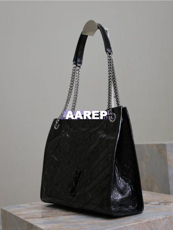 Replica Saint Laurent YSL Niki Medium Shopping Bag In Crinkled Vintage Leather 577999 Black 8