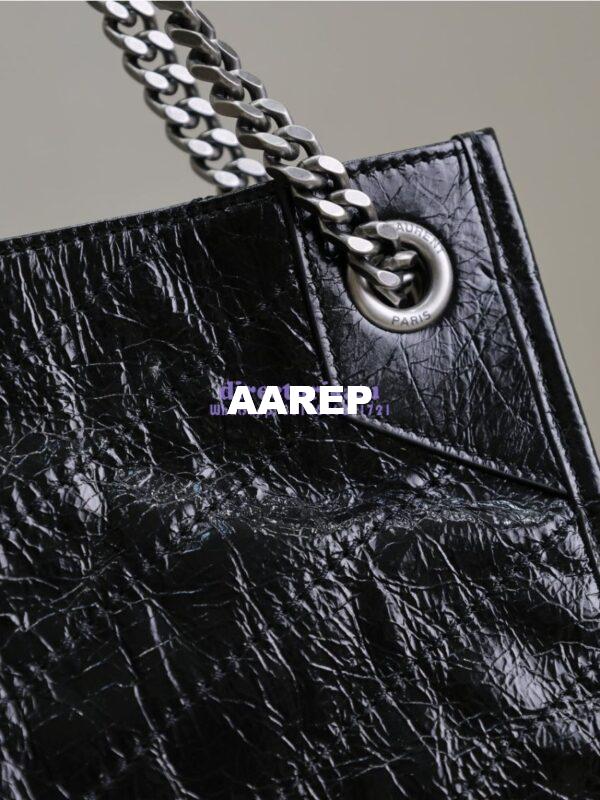 Replica Saint Laurent YSL Niki Medium Shopping Bag In Crinkled Vintage Leather 577999 Black 10