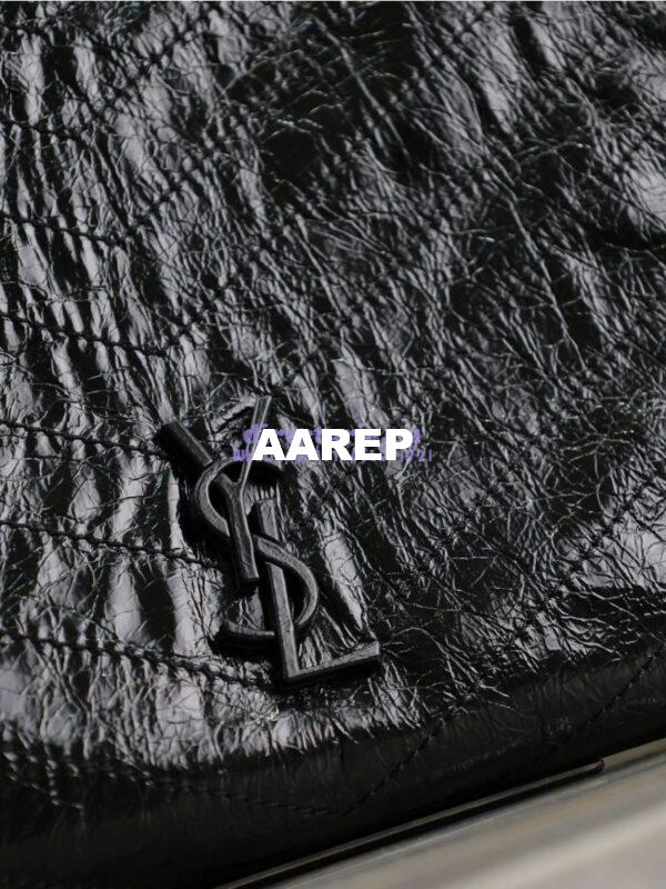 Replica Saint Laurent YSL Niki Medium Shopping Bag In Crinkled Vintage Leather 577999 Black 11