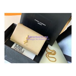 Replica YSL Saint Laurent Classic Medium Kate In Grained De Poudre Textured Leather Beige