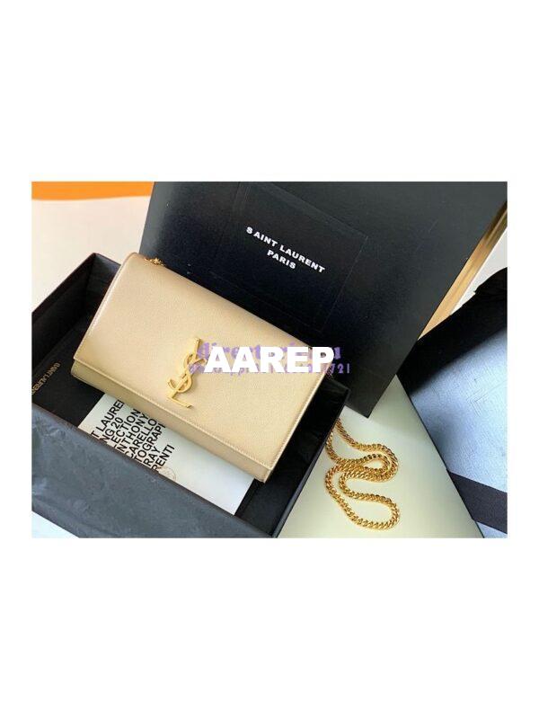 Replica YSL Saint Laurent Classic Medium Kate In Grained De Poudre Textured Leather Beige 3