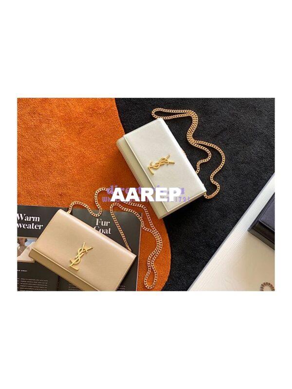 Replica YSL Saint Laurent Classic Medium Kate In Grained De Poudre Textured Leather Beige 4