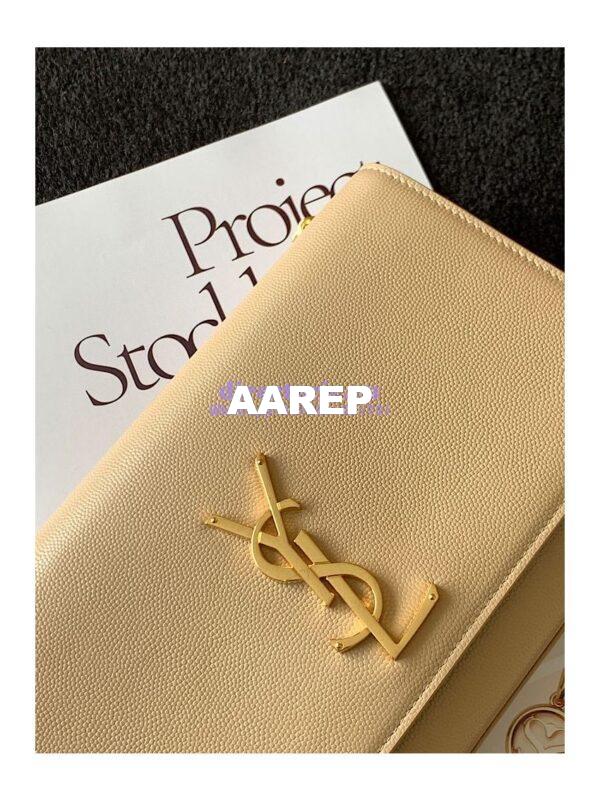Replica YSL Saint Laurent Classic Medium Kate In Grained De Poudre Textured Leather Beige 8