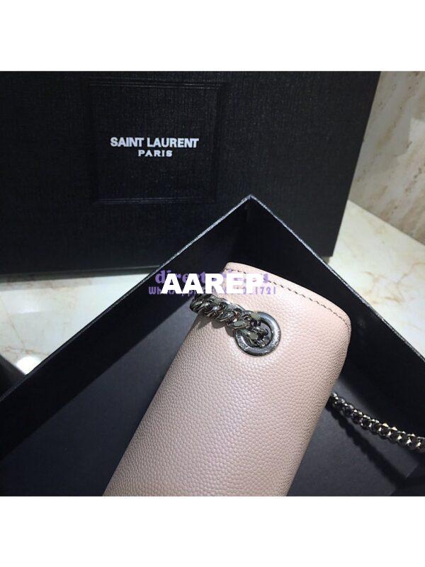 Replica YSL Saint Laurent Classic Medium Kate Silver Hardware In Grained De Poudre Textured Leather Powder Pink 6