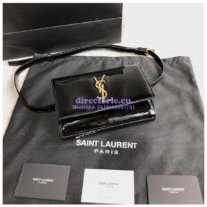 Replica Saint Laurent YSL Kate Belt Bag In Patent Leather 534395 Black