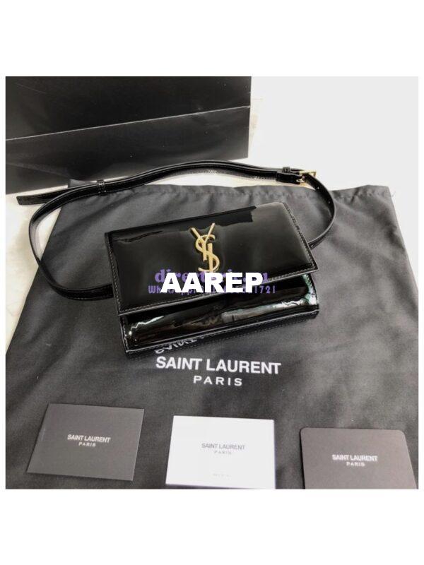 Replica Saint Laurent YSL Kate Belt Bag In Patent Leather 534395 Black 3