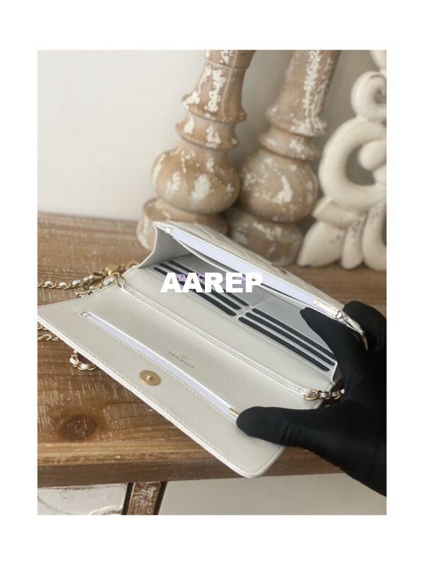 Replica Chanel Lambskin Wallet On Chain WOC AP3035 White 9
