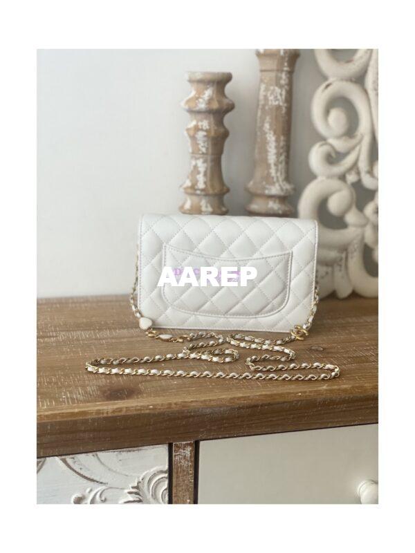 Replica Chanel Lambskin Wallet On Chain WOC AP3035 White 10