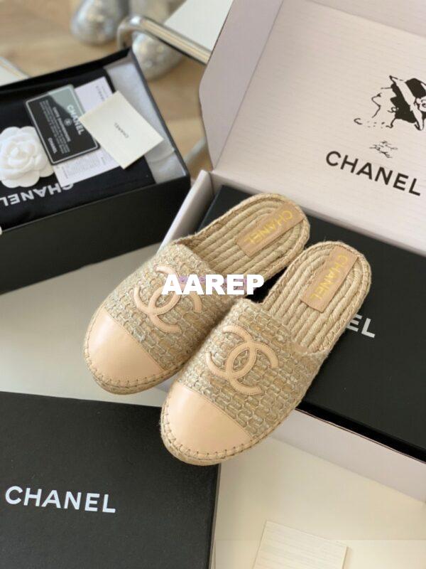 Replica Chanel Tweed and Lambskin Nude Espadrilles Sandals G37482 3