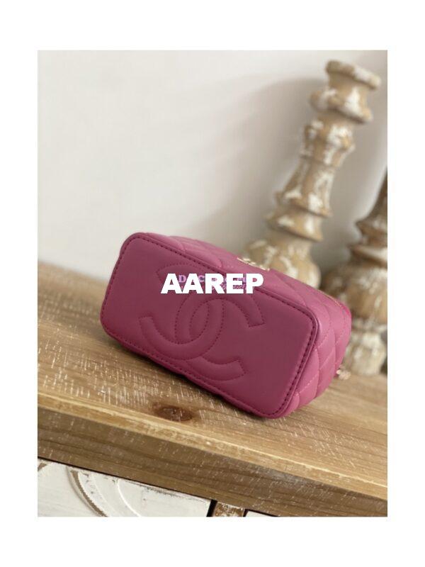Replica Chanel Vanity With Chain in Lambskin Top Handle AP2846 Dark Pink 6
