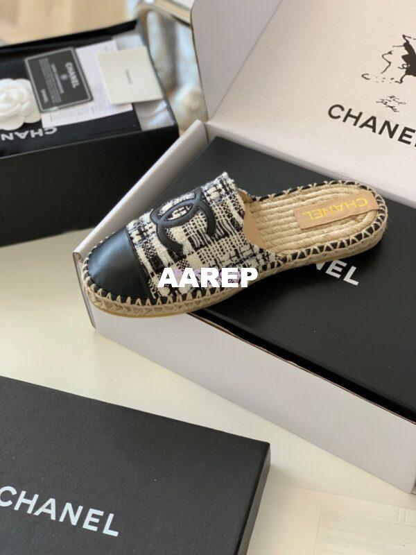 Replica Chanel Tweed and Lambskin Ivory Grey Black Espadrilles Sandals G37482 7