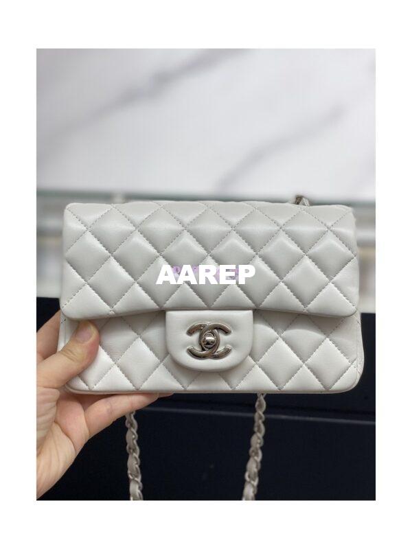 Replica Chanel Small Classic Flap CF Bag Quilted Lambskin 20cm in White 4