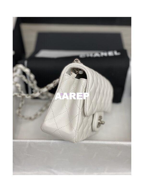 Replica Chanel Small Classic Flap CF Bag Quilted Lambskin 20cm in White 7