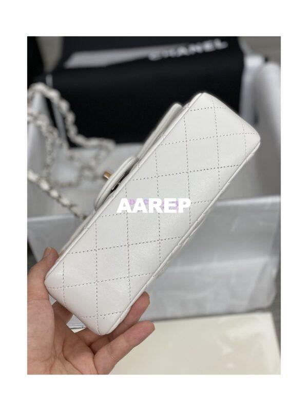 Replica Chanel Small Classic Flap CF Bag Quilted Lambskin 20cm in White 10