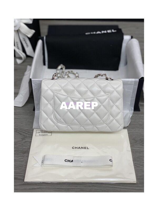Replica Chanel Small Classic Flap CF Bag Quilted Lambskin 20cm in White 11