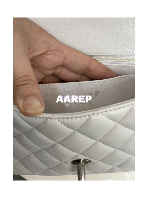 Replica Chanel Small Classic Flap CF Bag Quilted Lambskin 20cm in White 12