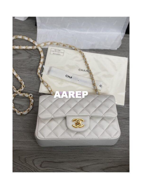 Replica Chanel Small Classic Flap CF Bag Quilted Lambskin 20cm in White 15